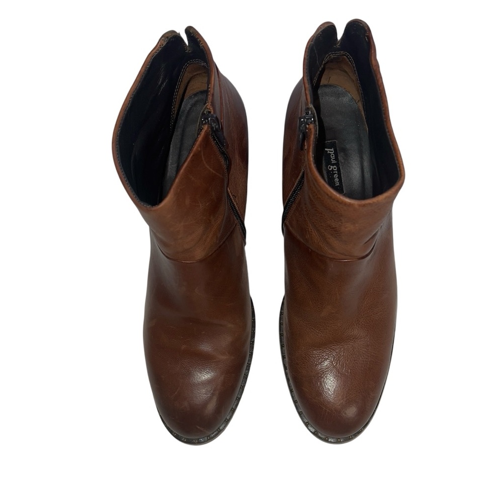 Paul Green Stella Studded Brown Leather Ankle Boots US 10 1/2 UK 8